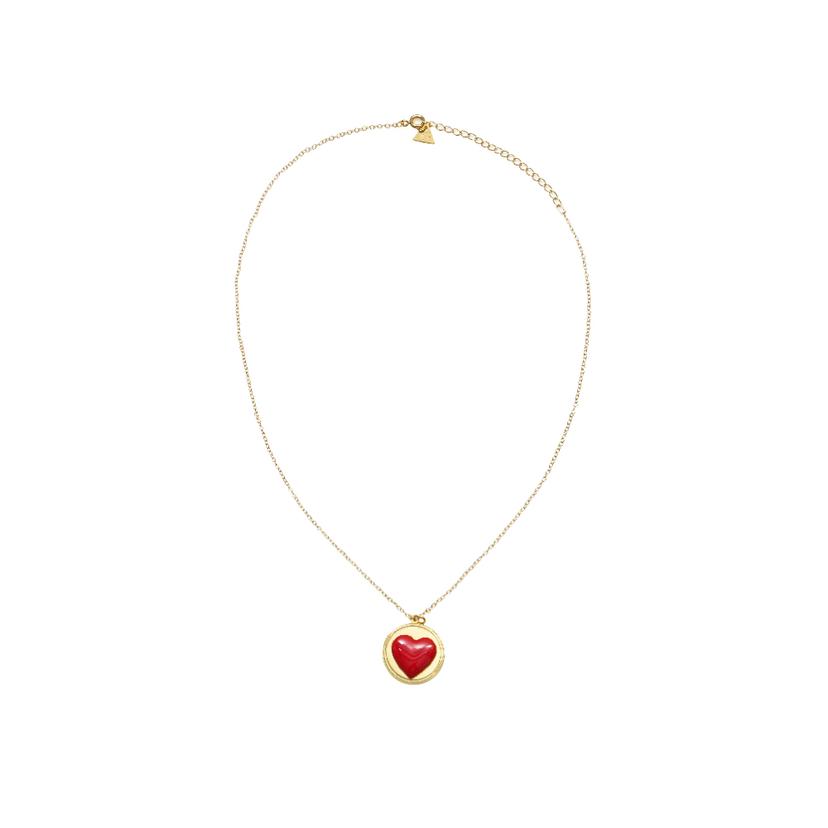 윌헬미나 가르시아 GOLD PENDANT ON SKINNY CHAIN/ BLM038-RED HEART
