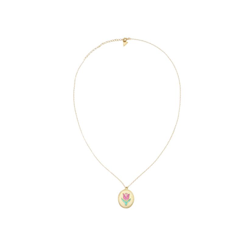 윌헬미나 가르시아 GOLD PENDANT ON SKINNY CHAIN/ BLM038-PINK TULIP