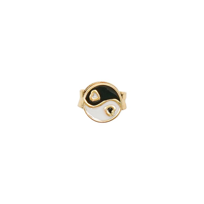 윌헬미나 가르시아 GOLD YIN/YANG STUD EARRING / YY017-BLACK-GOLD