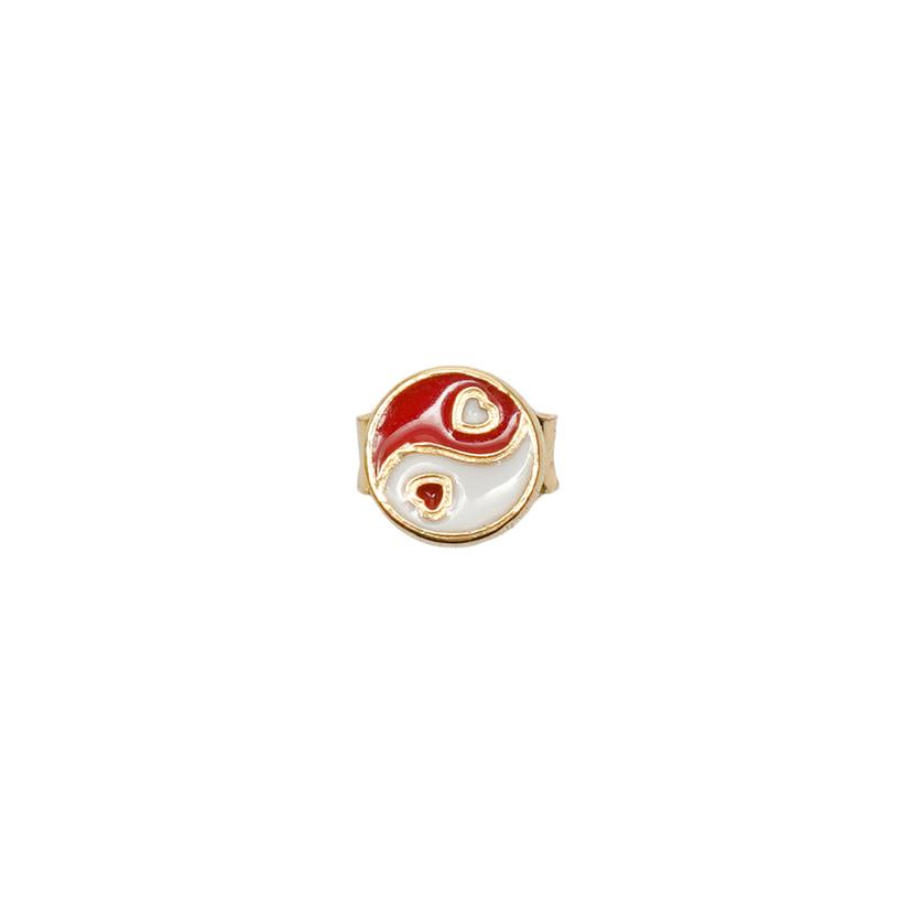 윌헬미나 가르시아 GOLD YIN/YANG STUD EARRING / YY017-RED-GOLD