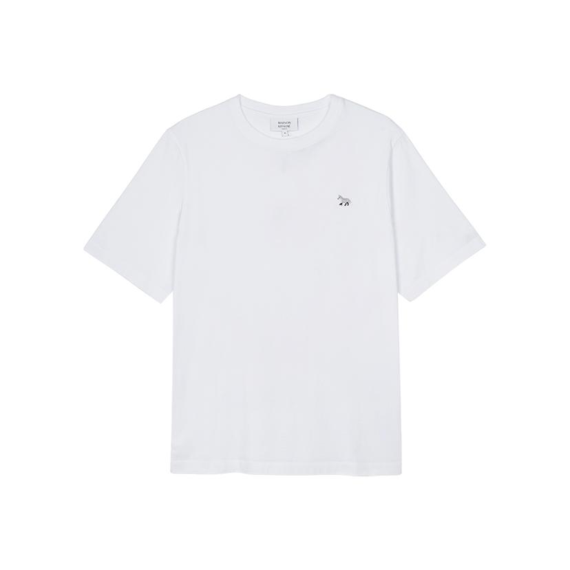 메종키츠네 여성 베이비 폭스 패치 컴포트 티셔츠 화이트 OW00130KJ0008-P100