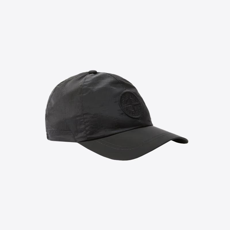 스톤아일랜드 로고 나일론 메탈 패널 캡 (블랙) K1S159100995 S0076 V0029