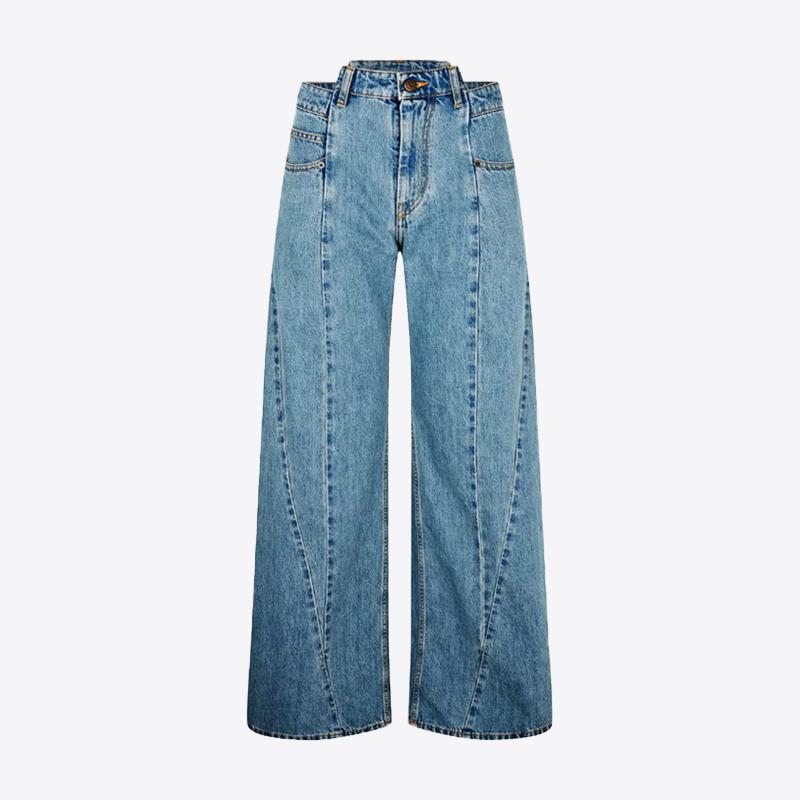 메종마르지엘라 여성 미디움 워시 데님 팬츠 (블루) S51LA0128 S30617 966