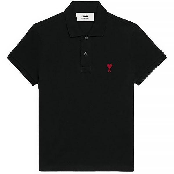 25SS 아미 스몰 하트 코튼 폴로 반팔티 BFUPL001 760 001 블랙