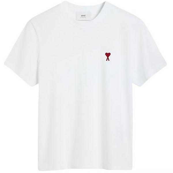 25SS 아미 스몰 하트 라운드 반팔티 BFUTS035 724 100 화이트