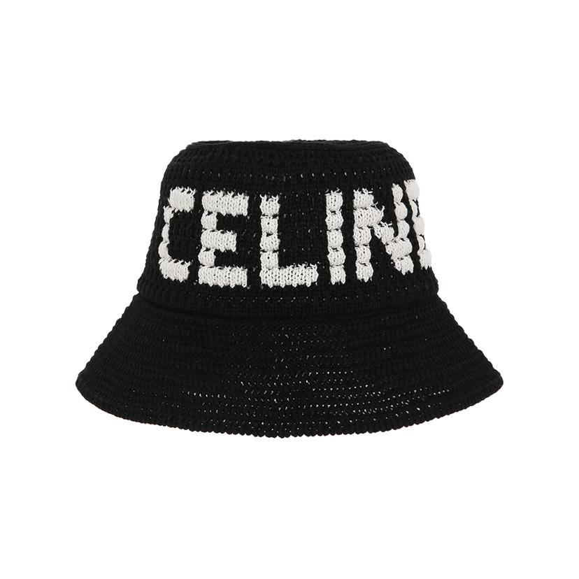 [국내/당일]25FW 2AE5S817X 38EC 셀린느 CELINE 로고 크로셰 블랙 버킷햇