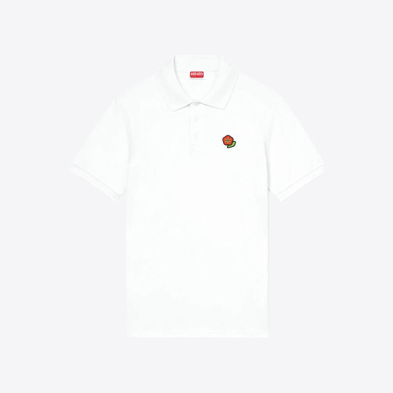 겐조 남성 팝 자수 로고 폴로 반팔 티셔츠 (화이트) FF5 5PO542 4PU 02