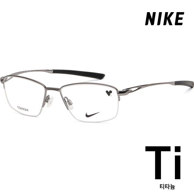 나이키 안경테 NIKE6045 070 경량 실버 메탈테 티타늄 반무테 사각 패션
