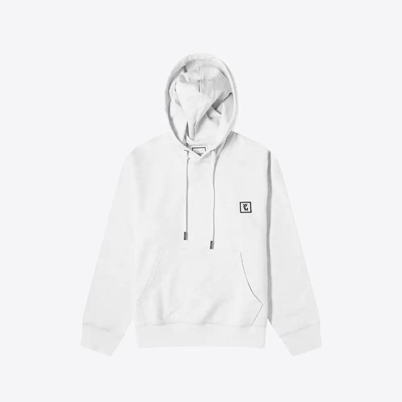 우영미 남성 백 로고 프린팅 후드티셔츠 (그레이) W241TS37737G