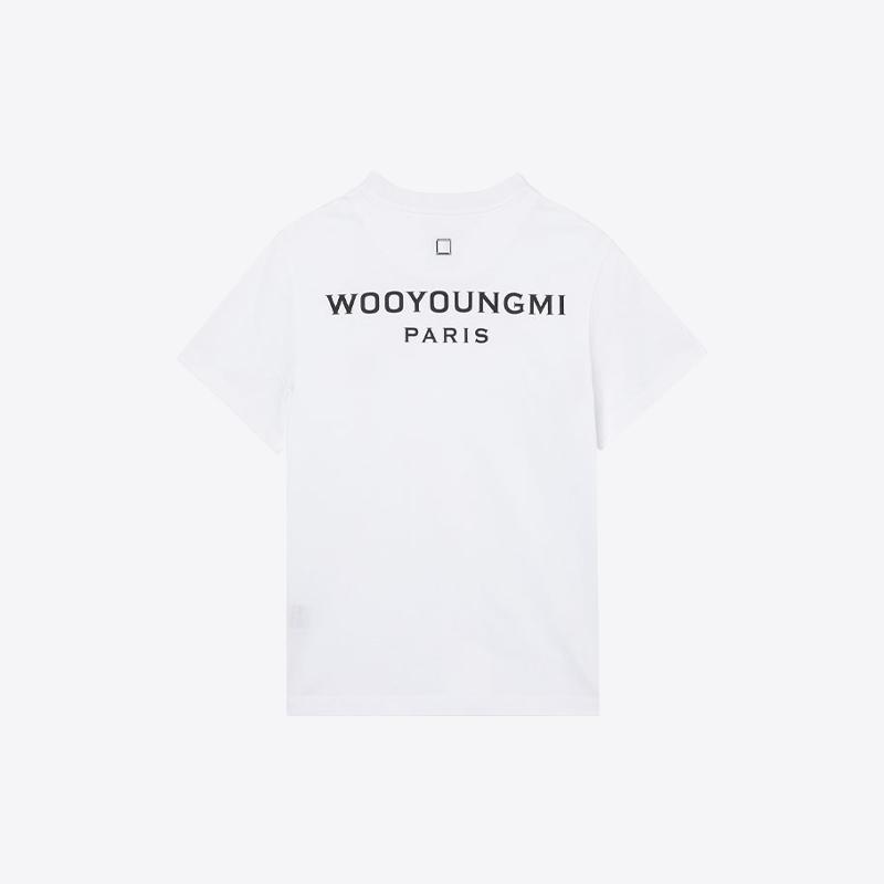 우영미 여성 백 로고 프린팅 반팔티셔츠 (화이트) M233TS07701W
