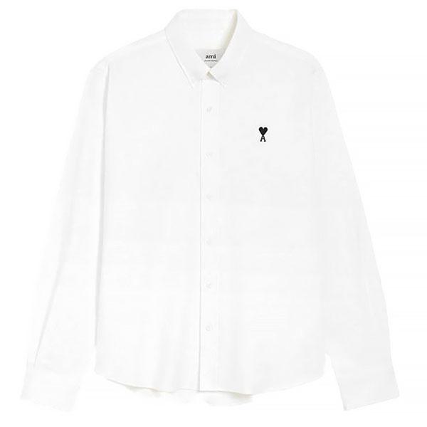25FW 아미 스몰 하트 클래식핏 셔츠 HSH763 CO0031 168 화이트