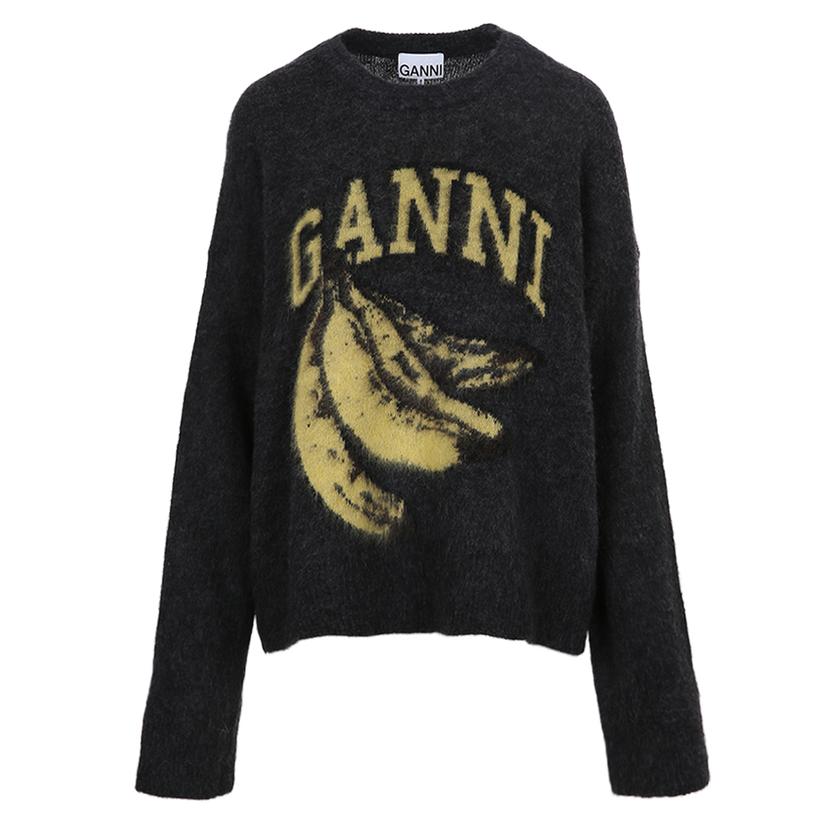 [국내/당일]25FW K2516 252 가니 바나나 그래픽 니트 팬텀블랙 스웨터