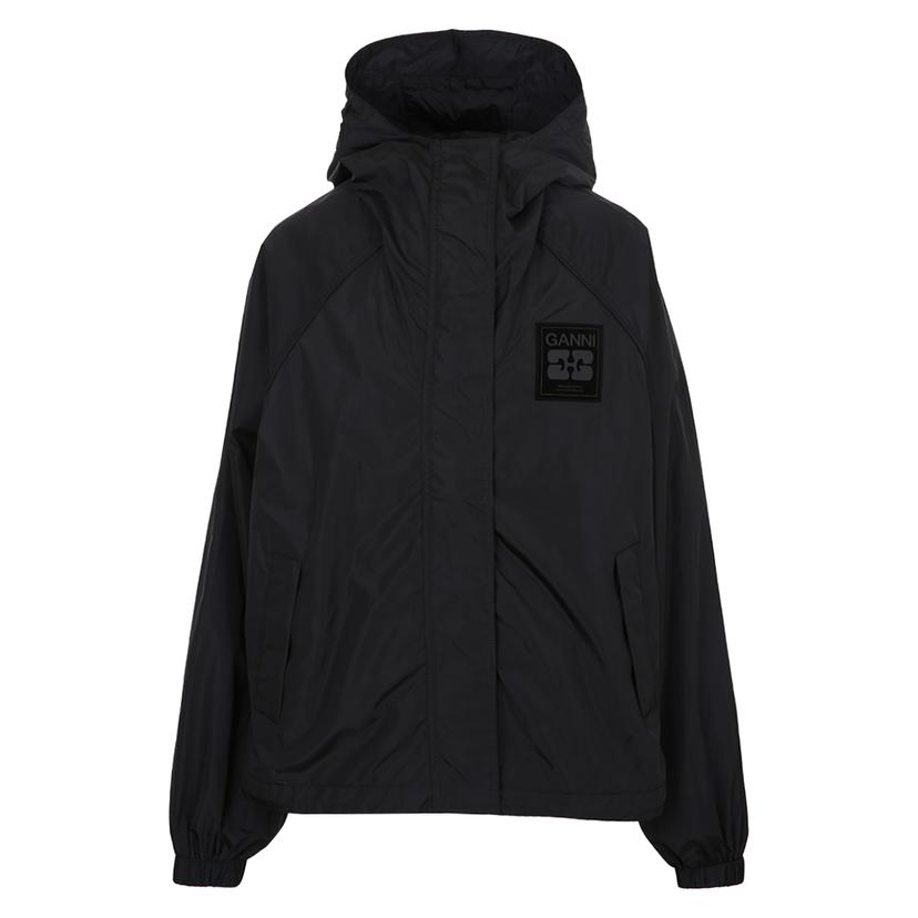 [국내/당일]25FW W0736 099 가니 플라이웨이트 나일론 후드 블랙 자켓