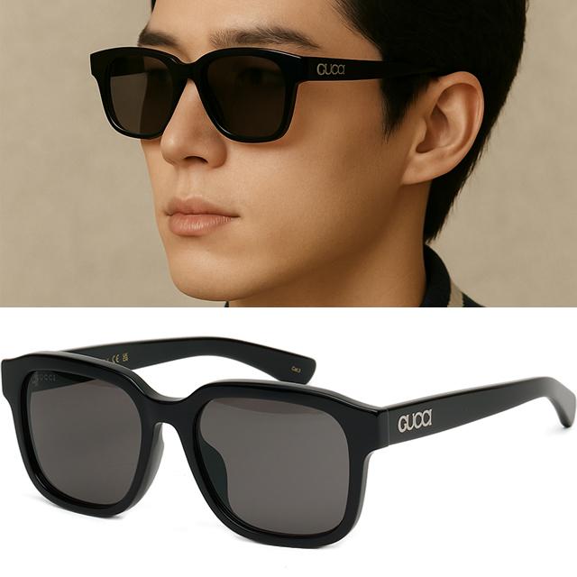 구찌 선글라스 GG1798SA 001 명품 스퀘어 실버 로고 뿔테 데일리 패션