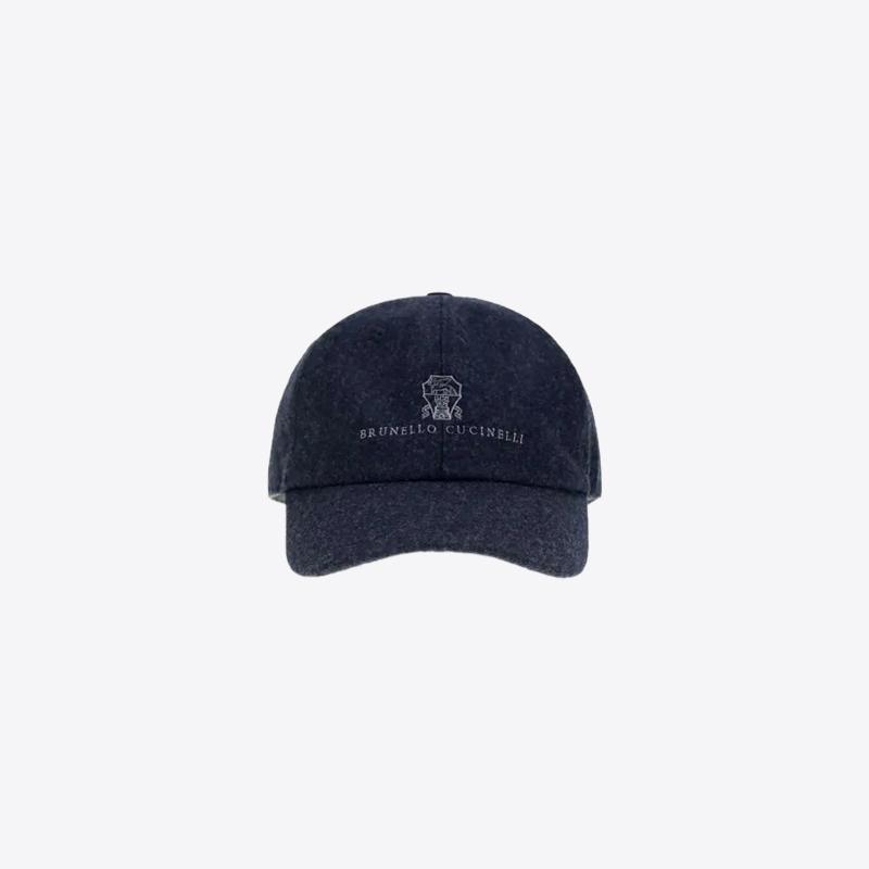 브루넬로쿠치넬리 자수 버진 울 플란넬 베이스볼 캡 (블루) M038P9850 CPM26