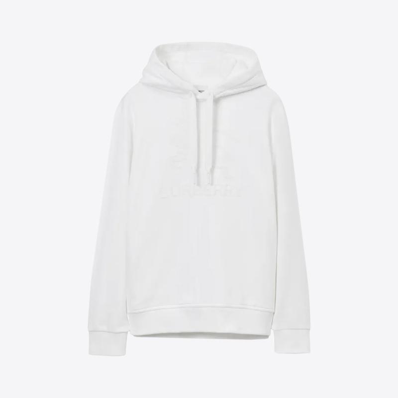 버버리 남성 레이너 브릿지 자수로고 코튼 후드 티셔츠 (화이트) 8072753