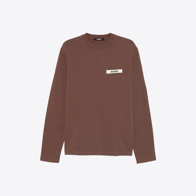 자크뮈스 남성 로고 그로그랭 롱 슬리브 티셔츠 (브라운) TSM00570AJ00226 880