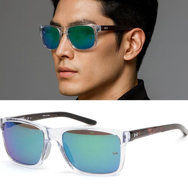 언더아머 선글라스 UA 0005S MNGZ9 투명 뿔테 그린 미러 라이딩 골프 레저 패션