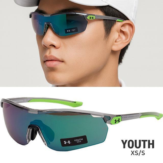 언더아머 선글라스 UA 7001S KB7Z9 주니어 그린 미러 자전거 등산 고글 패션
