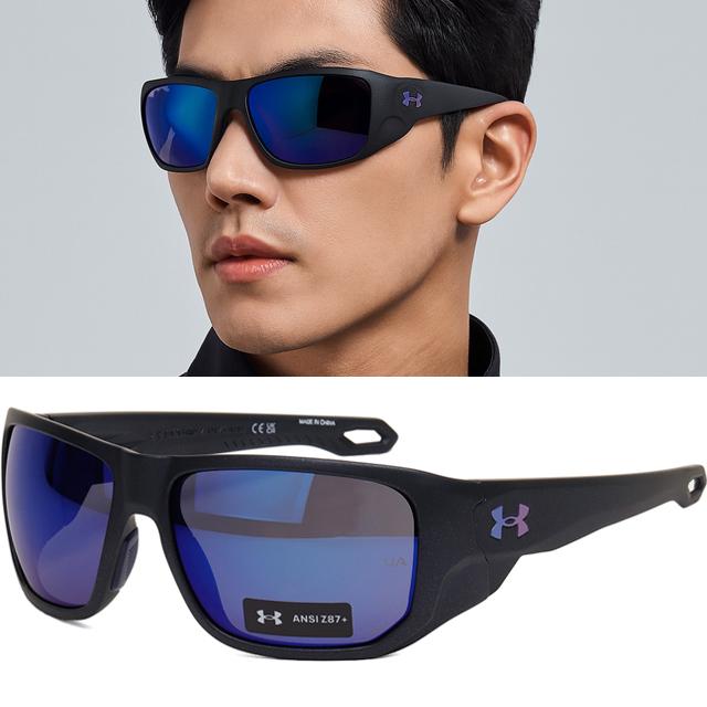 언더아머 선글라스 UA ATTACK MD TZQW1 블루 미러 고글 라이딩 골프 스포츠