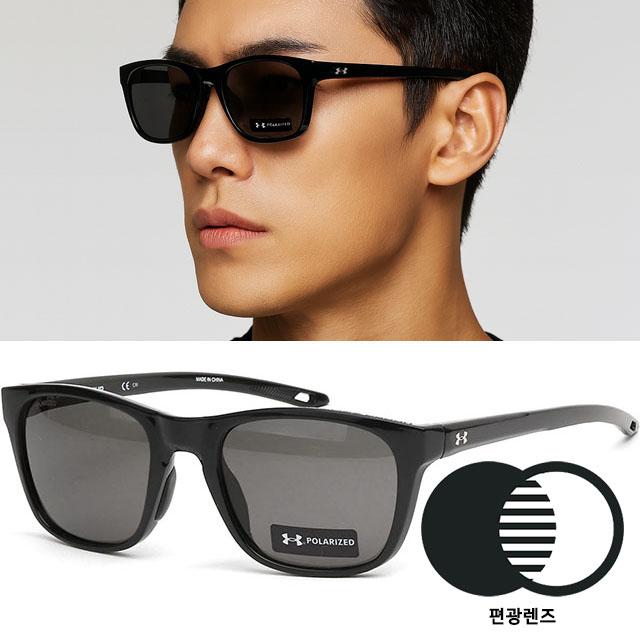 언더아머 선글라스 UA 0013GS 807M9 편광 블랙 사각 뿔테 등산 골프 레저