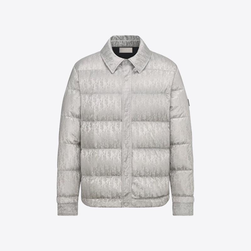디올 남성 오블리크 자카드 퀼티드 패딩 자켓 (그레이) 293C436A4462 C889