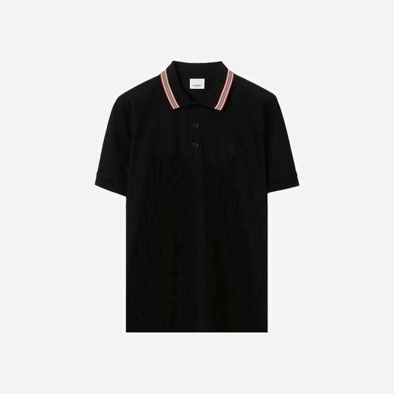 버버리 남성 피어슨 폴로 반팔 티셔츠 (블랙) 8084017