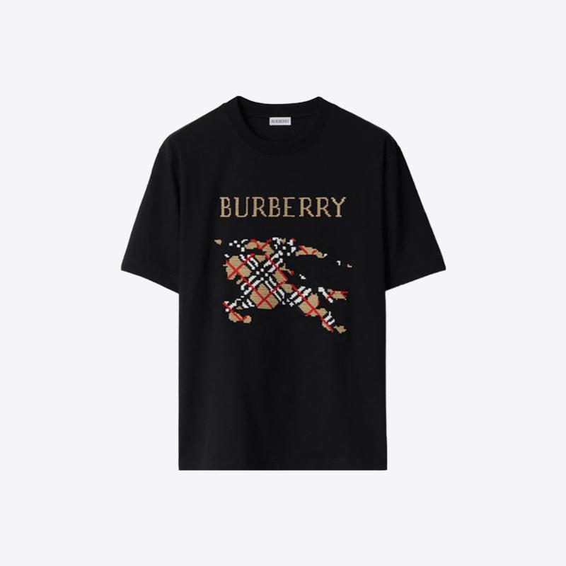 버버리 남성 EKD 크로스 스티치 로고 반팔 티셔츠 (블랙) 8109021