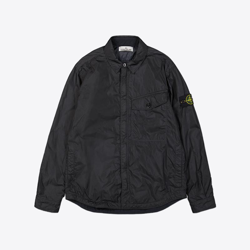 스톤아일랜드 남성 크링클랩스 리사이클 나일론 패딩 셔츠 자켓 (블랙) Q100006 S0A23 V0029