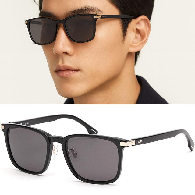 휴고 보스 선글라스 BOSS1406FSK 2M2IR 아시안핏 블랙 뿔테 스퀘어 데일리 명품 패션