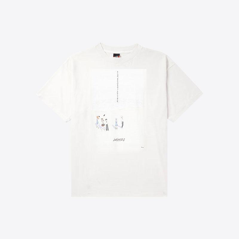 세인트미카엘 x 에반게리온 x 긱스 룰 반팔 티셔츠 (화이트) SM HR8 0000 C11