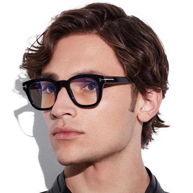 톰포드 안경테 TF5542B 001 블루라이트차단 사각 블랙 두꺼운 명품 뿔테