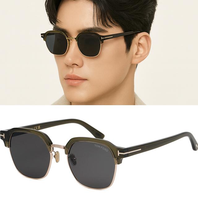 톰포드 선글라스 TF1166K 96A 아시안핏 명품 하금테 데일리 다크그레이 골드 반뿔테