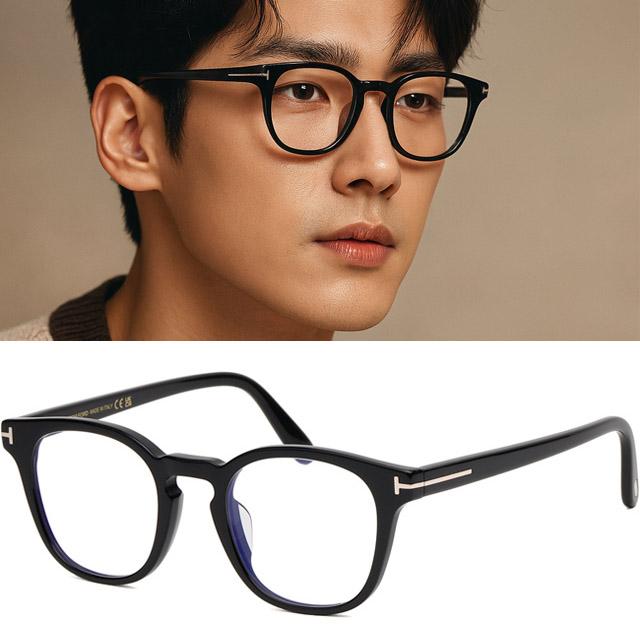 톰포드 안경테 TF6015KB 001 블루라이트차단 명품 스퀘어 아시안핏 블랙 뿔테 패션