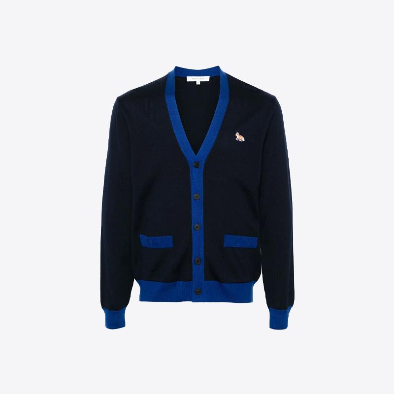 메종키츠네 베이비 폭스 패치 가디건 (네이비) MM00505KT1036 P476