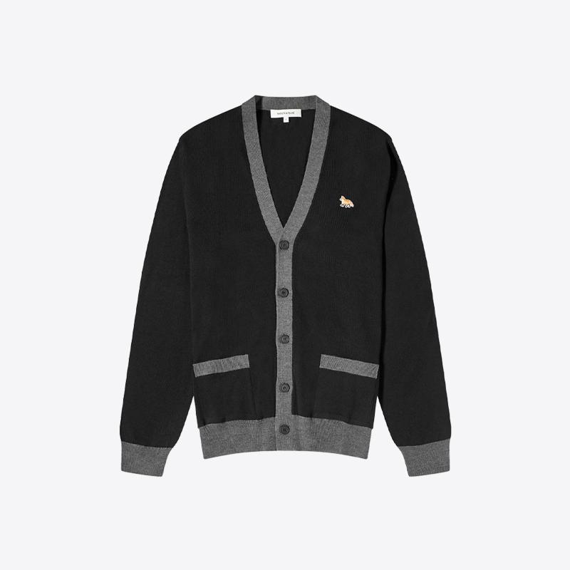 메종키츠네 베이비 폭스 패치 가디건 (블랙) MM00505KT1036 P199