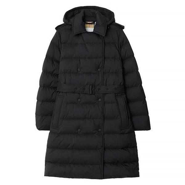 25FW 버버리 미드 렝스 나일론 후드 퍼퍼 코트 8110313 블랙