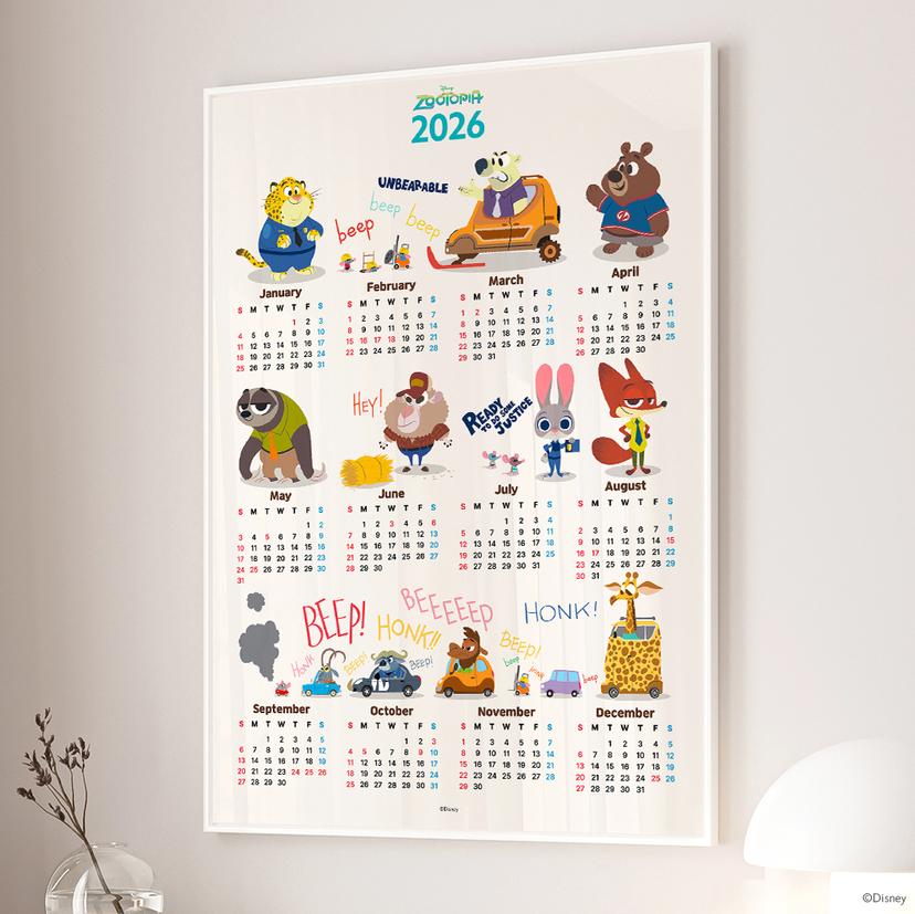 디즈니 주토피아1 2026 캘린더 메탈액자 A2