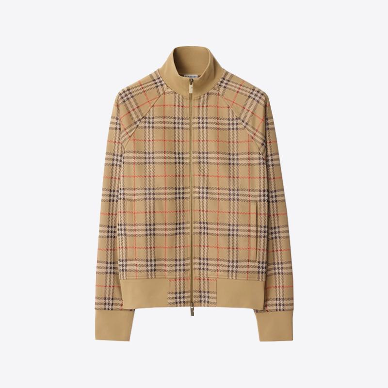 버버리 남성 체크 트랙 집업 자켓 (베이지) 8110567