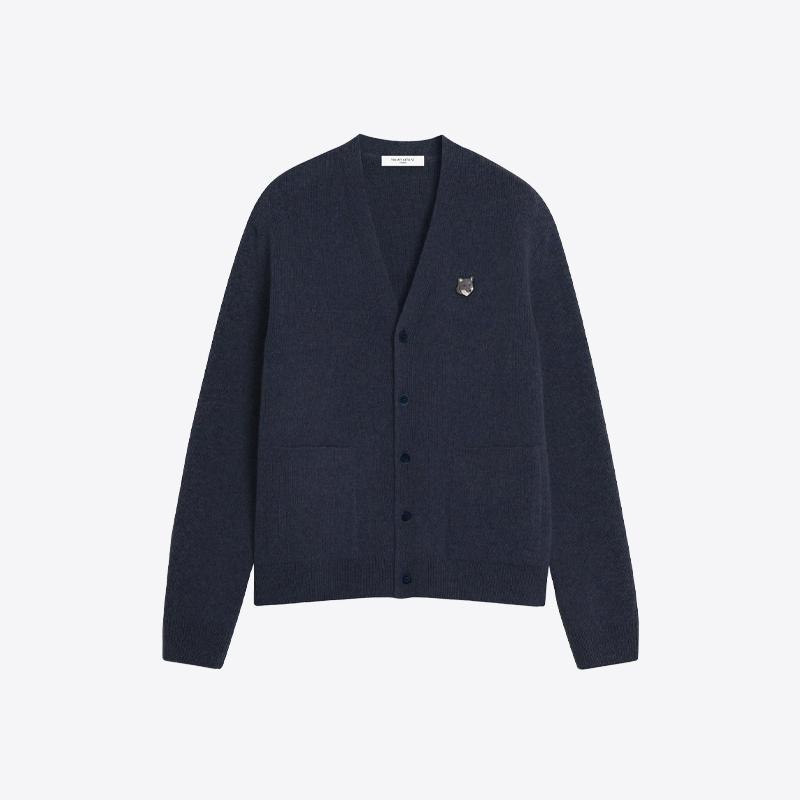 메종키츠네 폭스헤드 밀라노 램스울 가디건 (네이비) PM00510KT1180 0413