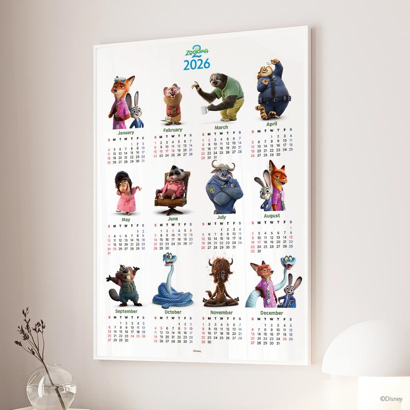 디즈니 주토피아2 2026 캘린더 메탈액자 A2