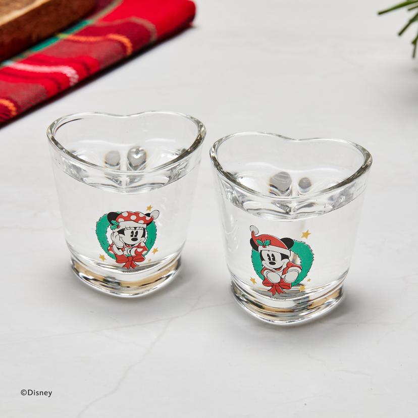 디즈니 크리스마스 유리 미니잔 2p세트