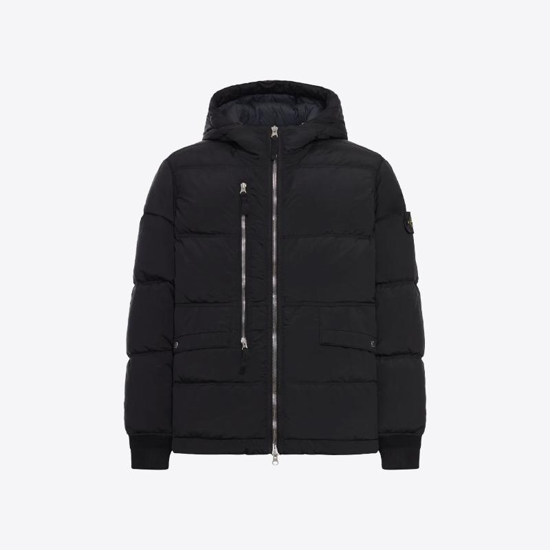 스톤아일랜드 남성 나일론 메탈 후드 패딩 자켓 (블랙) 4100088 S0019 V0029