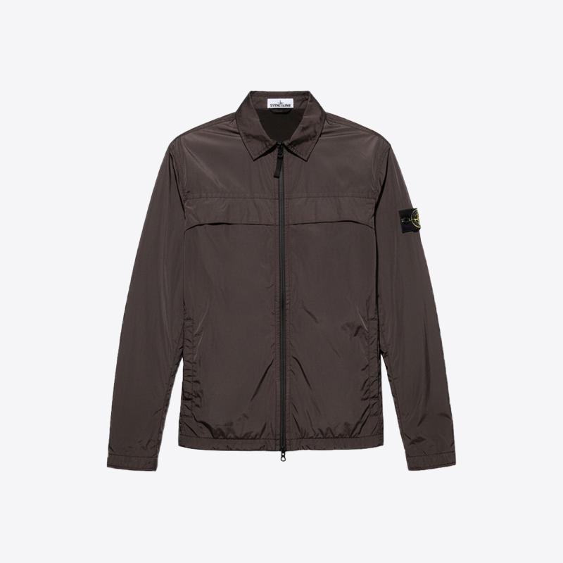 스톤아일랜드 남성 가먼트다이드 크링클랩스 셔츠 자켓 (차콜) 801510522 V0065