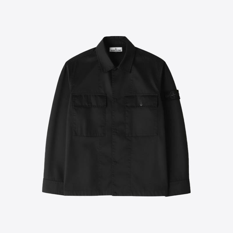스톤아일랜드 남성 고스트 피스 트윌 울 셔츠 자켓 (블랙) 8115Q10F2 V0029