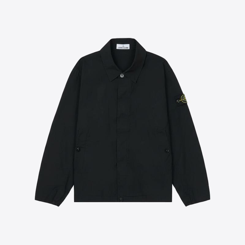 스톤아일랜드 남성 라이트 컴팩트 폴리 셔츠 자켓 (블랙) 4100025 S0042 V0029