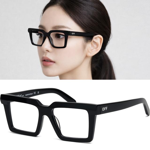 오프화이트 안경테 OERJ082 1000 남자 여자 사각 뿔테 명품 패션