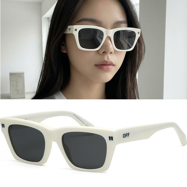 오프화이트 선글라스 OERI13X 0107 화이트 뿔테 남자 여자 패션 VALDEZ