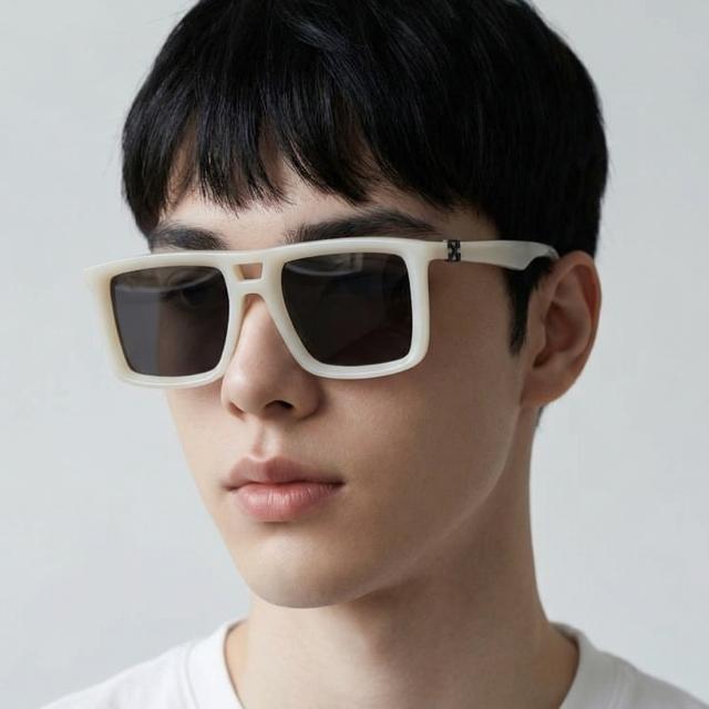 오프화이트 선글라스 OERI13W 6107 남자 여자 명품 사각 뿔테 오버핏