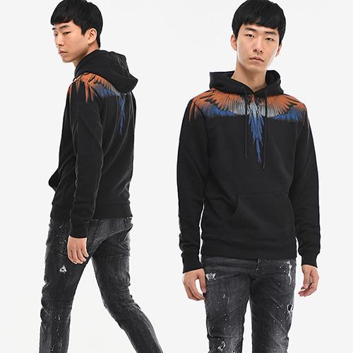 마르셀로불론 CMBB007 WINGS 후드티셔츠(블랙+오렌지) CMBB007R19630018 1018